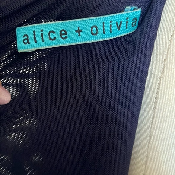 Alice + Olivia Annabelle Dress Navy Blue Sparkly Bodycon - Picture 5 of 8